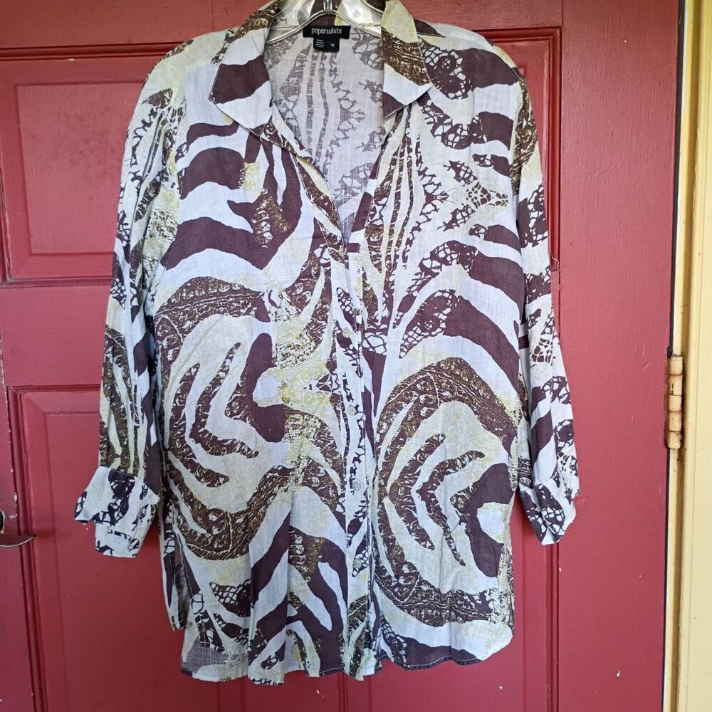 Paperwhite Women's 100% Linen Blouse